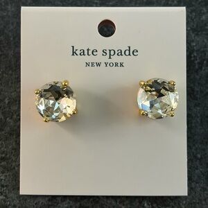 KATE SPADE NWT Clear Gold Gumdrop Stud Earrings 12mm